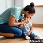 Home 12 감정 코칭과 공감 훈육 - **Prompt:** A heartwarming scene capturing a parent and their young child (around 4-6 years old) in ...